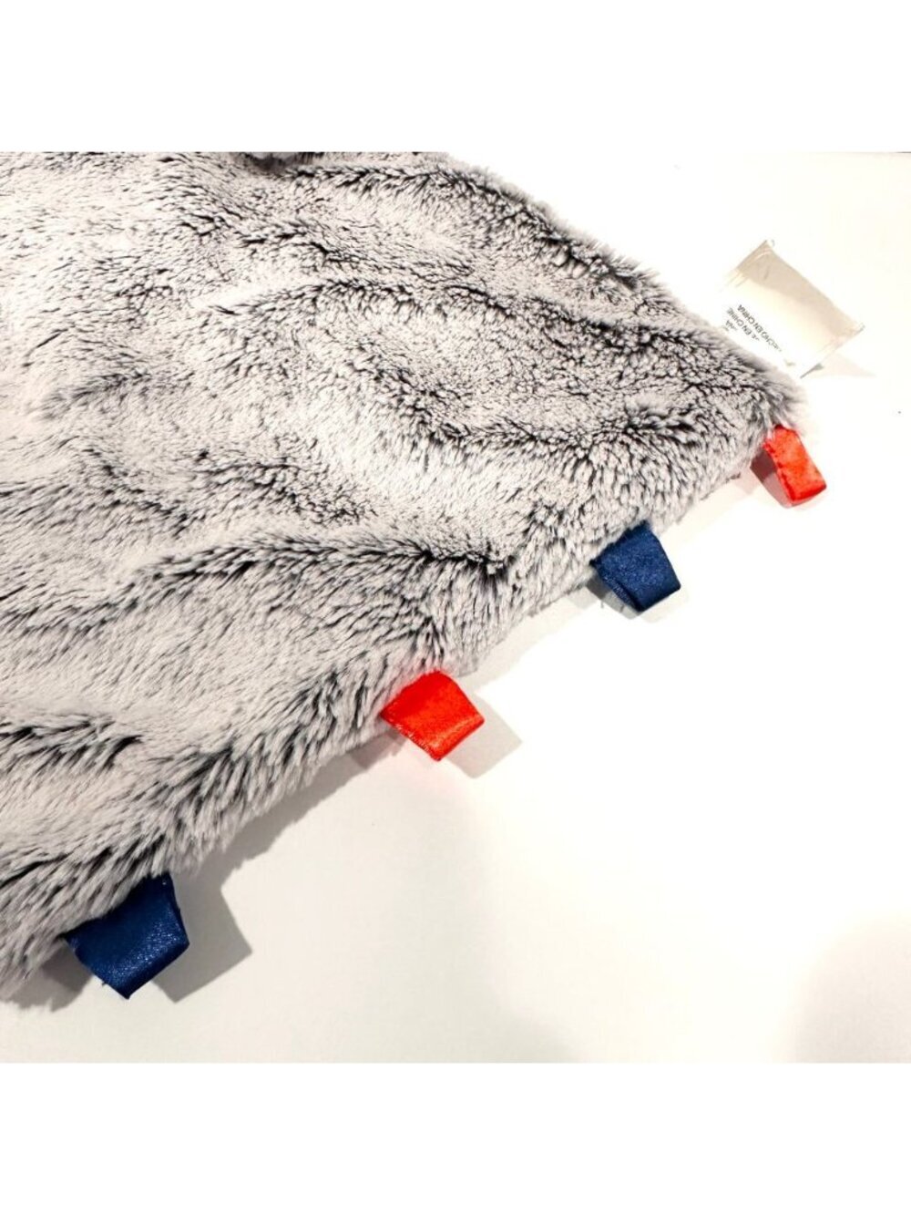 Pottery Barn Kids Grey Elephant Blue & Orange Tags Lovey Security Blanket - Picture 3 of 7